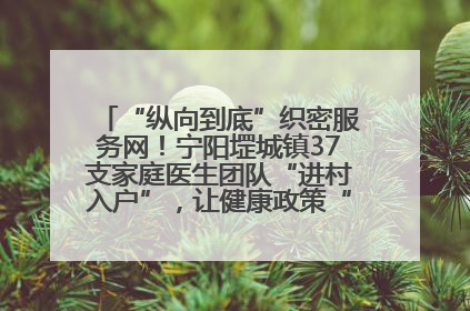 “纵向到底”织密服务网！宁阳堽城镇37支家庭医生团队“进村入户”，让健康政策“落地生根”