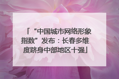 “中国城市网络形象指数”发布：长春多维度跻身中部地区十强