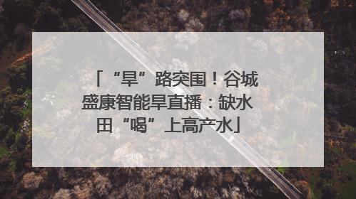 “旱”路突围！谷城盛康智能旱直播：缺水田“喝”上高产水