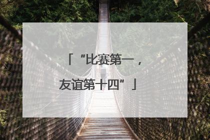 “比赛第一，友谊第十四”