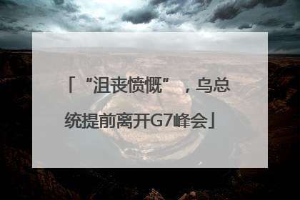 “沮丧愤慨”，乌总统提前离开G7峰会