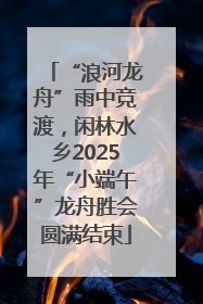“浪河龙舟”雨中竞渡，闲林水乡2025年“小端午”龙舟胜会圆满结束