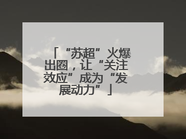 “苏超”火爆出圈，让“关注效应”成为“发展动力”