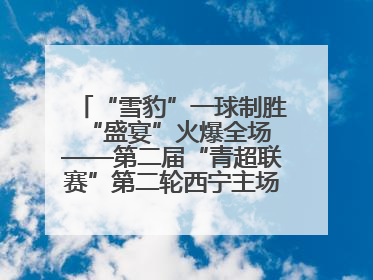 “雪豹”一球制胜 “盛宴”火爆全场——第二届“青超联赛”第二轮西宁主场比赛见闻