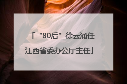 “80后”徐云涌任江西省委办公厅主任