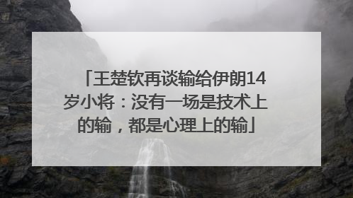 王楚钦再谈输给伊朗14岁小将：没有一场是技术上的输，都是心理上的输