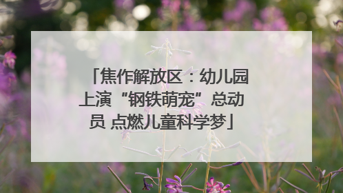 焦作解放区：幼儿园上演“钢铁萌宠”总动员 点燃儿童科学梦
