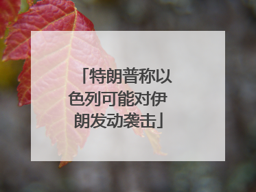 特朗普称以色列可能对伊朗发动袭击