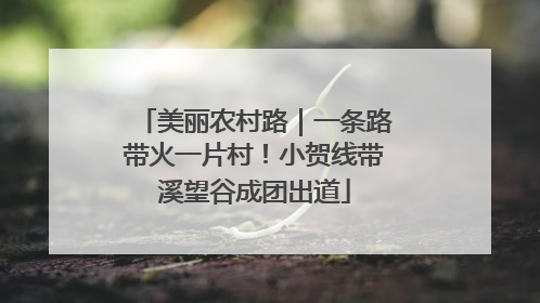 美丽农村路｜一条路带火一片村！小贺线带溪望谷成团出道