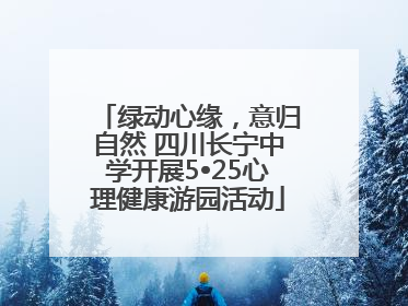 绿动心缘，意归自然 四川长宁中学开展5•25心理健康游园活动