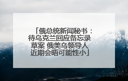 俄总统新闻秘书：待乌克兰回应备忘录草案 俄美乌领导人近期会晤可能性小