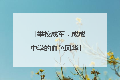 举校成军：成成中学的血色风华