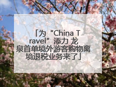 为“China Travel”添力 龙泉首单境外游客购物离境退税业务来了