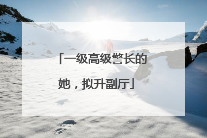 一级高级警长的她，拟升副厅
