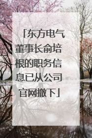 东方电气董事长俞培根的职务信息已从公司官网撤下