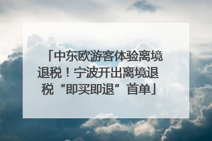 中东欧游客体验离境退税！宁波开出离境退税“即买即退”首单