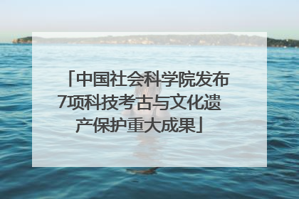 中国社会科学院发布7项科技考古与文化遗产保护重大成果