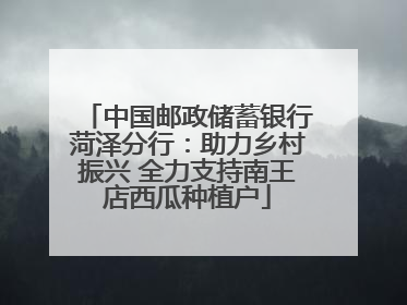 中国邮政储蓄银行菏泽分行：助力乡村振兴 全力支持南王店西瓜种植户