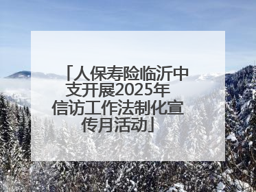人保寿险临沂中支开展2025年信访工作法制化宣传月活动