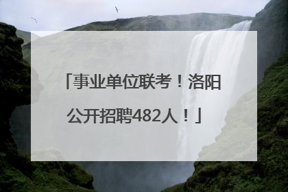 事业单位联考！洛阳公开招聘482人！
