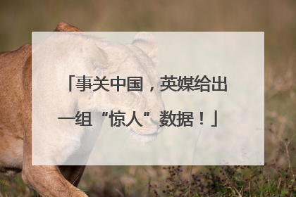事关中国，英媒给出一组“惊人”数据！