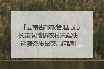 云南省邮政管理局局长带队暗访农村末端快递服务质量突出问题