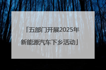 五部门开展2025年新能源汽车下乡活动