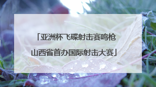 亚洲杯飞碟射击赛鸣枪 山西省首办国际射击大赛