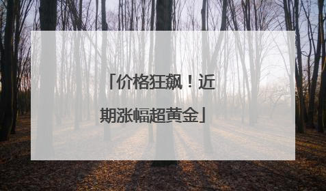价格狂飙！近期涨幅超黄金