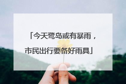 今天鹭岛或有暴雨，市民出行要备好雨具