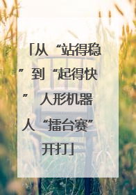 从“站得稳”到“起得快” 人形机器人“擂台赛”开打