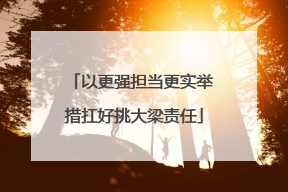 以更强担当更实举措扛好挑大梁责任