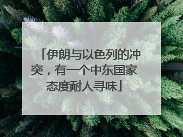 伊朗与以色列的冲突，有一个中东国家态度耐人寻味