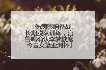 伤病影响备战、长期脱队训练，宫鲁鸣确认李梦缺席今夏女篮亚洲杯