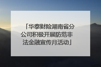华泰财险湖南省分公司积极开展防范非法金融宣传月活动