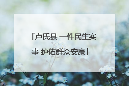 卢氏县 一件民生实事 护佑群众安康