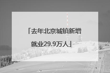 去年北京城镇新增就业29.9万人
