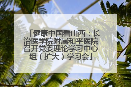 健康中国看山西：长治医学院附属和平医院召开党委理论学习中心组（扩大）学习会