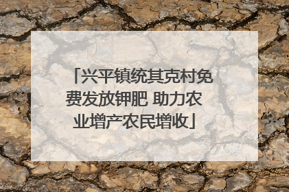 兴平镇统其克村免费发放钾肥 助力农业增产农民增收
