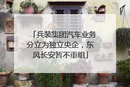 兵装集团汽车业务分立为独立央企，东风长安暂不重组