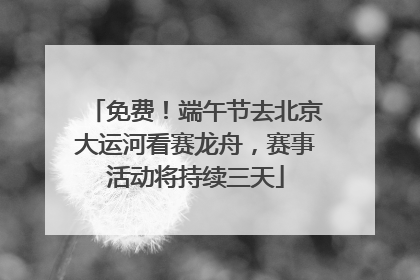 免费！端午节去北京大运河看赛龙舟，赛事活动将持续三天