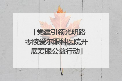 党建引领光明路 零陵爱尔眼科医院开展爱眼公益行动