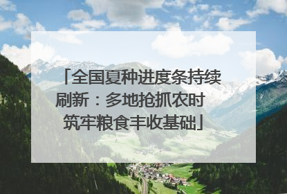 全国夏种进度条持续刷新：多地抢抓农时 筑牢粮食丰收基础