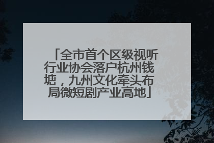 全市首个区级视听行业协会落户杭州钱塘，九州文化牵头布局微短剧产业高地