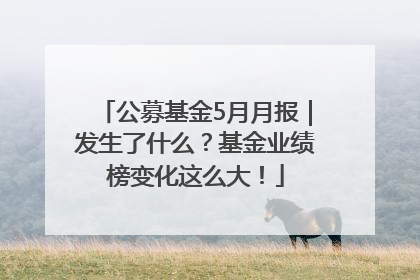 公募基金5月月报｜发生了什么？基金业绩榜变化这么大！