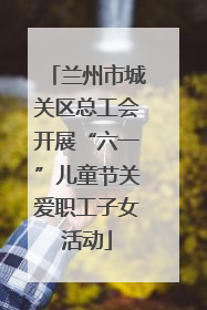 兰州市城关区总工会开展“六一”儿童节关爱职工子女活动