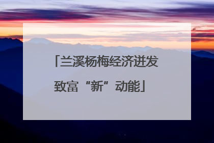 兰溪杨梅经济迸发致富“新”动能