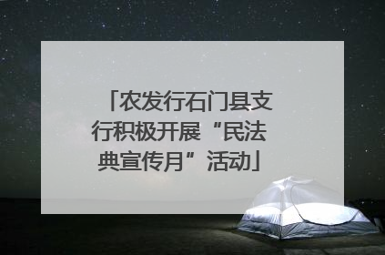 农发行石门县支行积极开展“民法典宣传月”活动