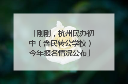 刚刚，杭州民办初中（含民转公学校）今年报名情况公布