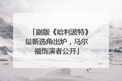 剧版《哈利波特》最新选角出炉，马尔福饰演者公开